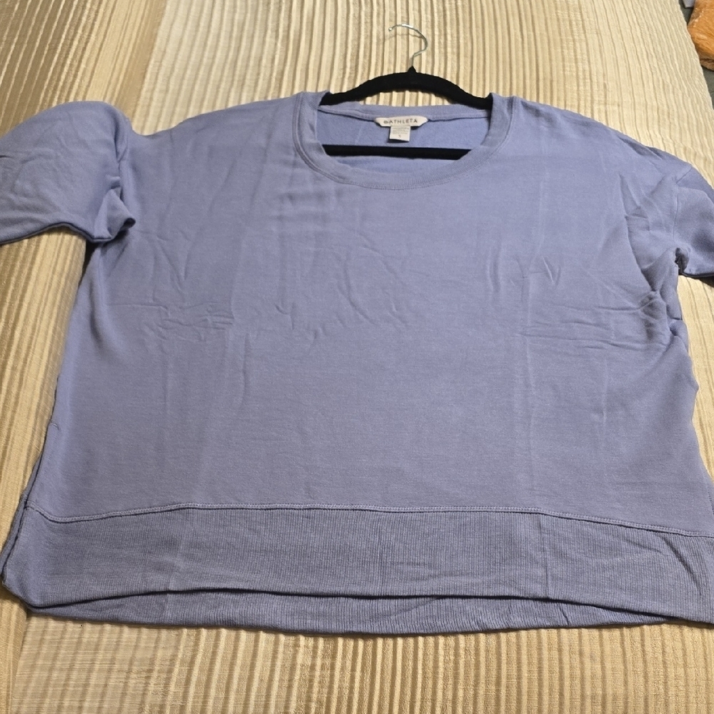 Athleta Coaster Luxe Lavender Long Sleeve Sewatshirt Oversized L - Picture 6 of 16